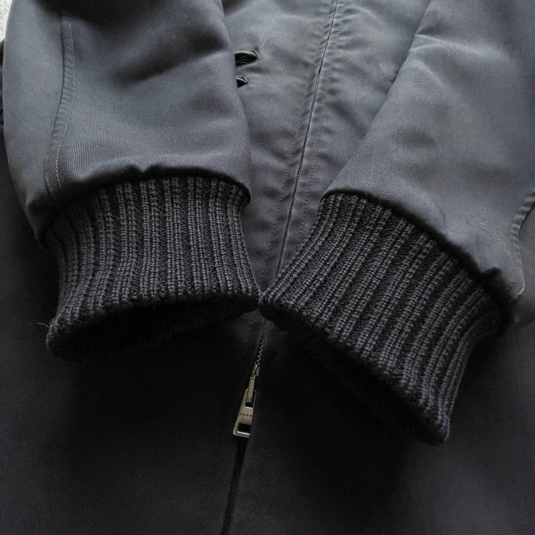 MARNI ロング丈 MA-1コート ブルゾン ロゴ刻印ダブルジップ ブラック