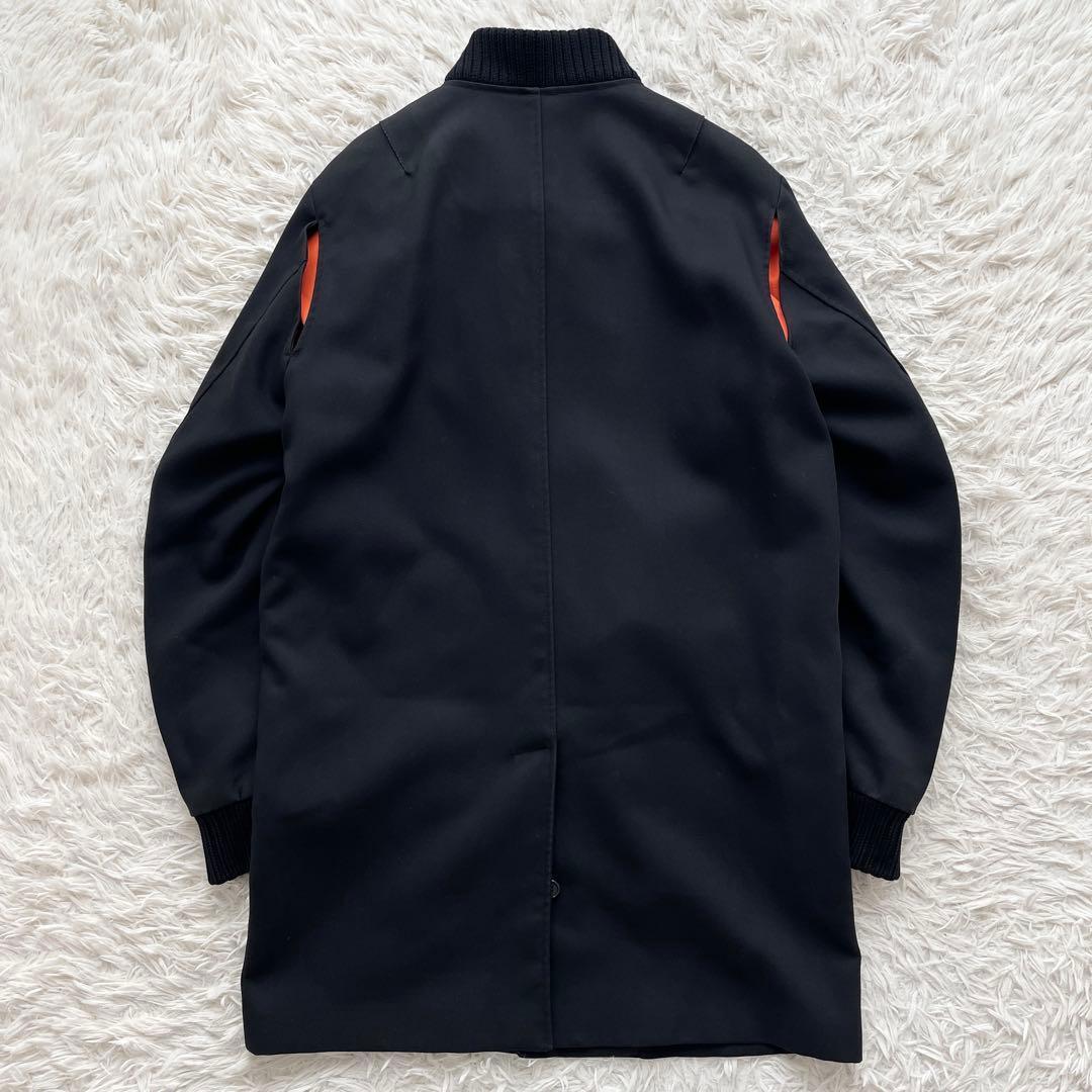 MARNI ロング丈 MA-1コート ブルゾン ロゴ刻印ダブルジップ ブラック