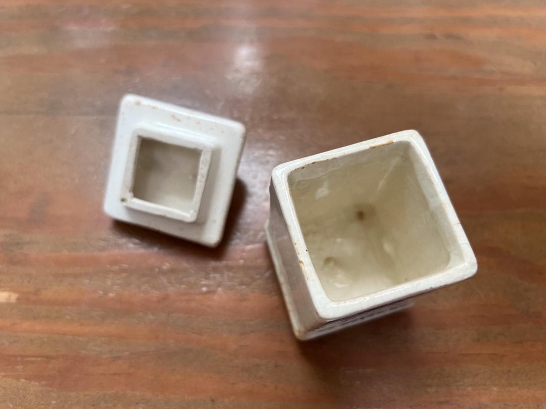 陶器のキャニスター3つセット フレンチアンティーク