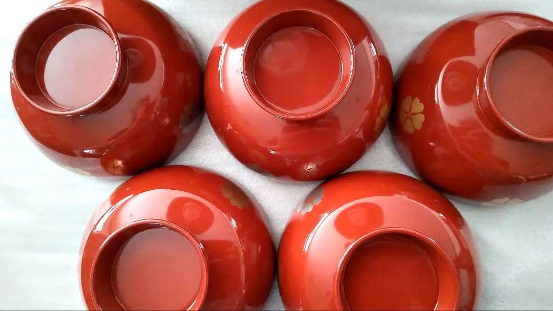 【値下げ】輪島塗 煮物椀 5客 漆器-未使用品　12/12迄