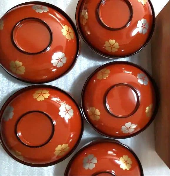 【値下げ】輪島塗 煮物椀 5客 漆器-未使用品　12/12迄