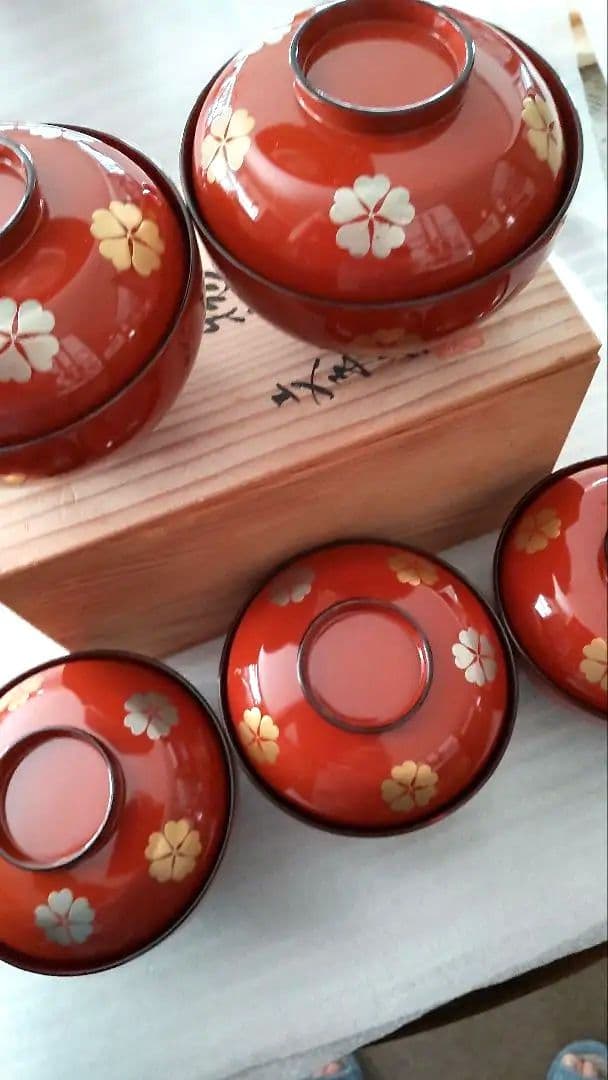 【値下げ】輪島塗 煮物椀 5客 漆器-未使用品　12/12迄