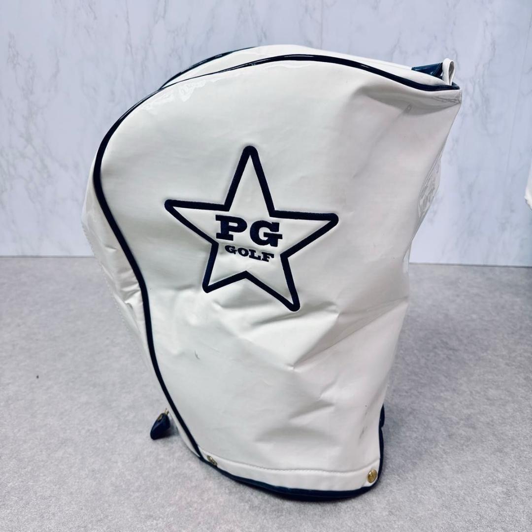 PEARLY GATES キャディバッグ ホワイト ネイビー エナメル　9.5型