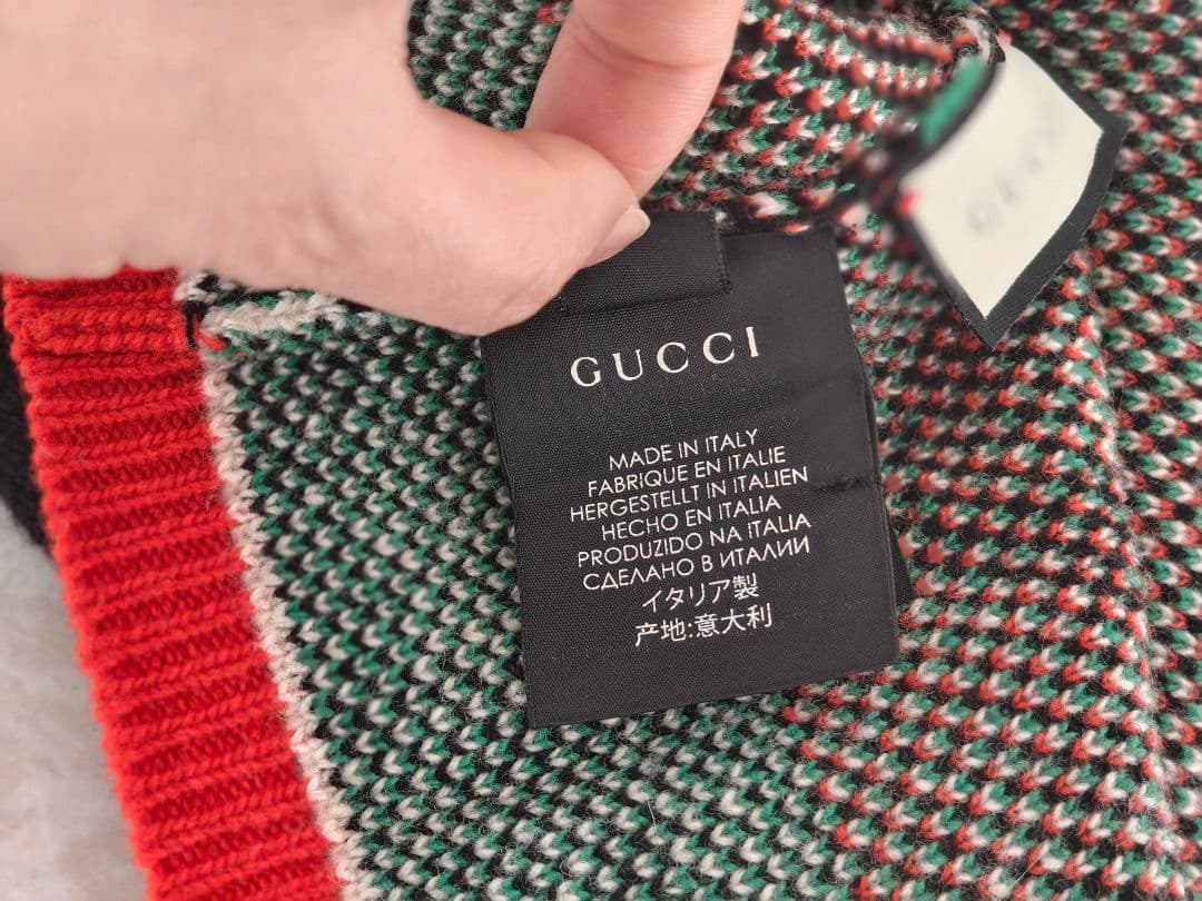GUCCI ビーニー ニット帽 ドラゴン 蛇刺繍 Lサイズ