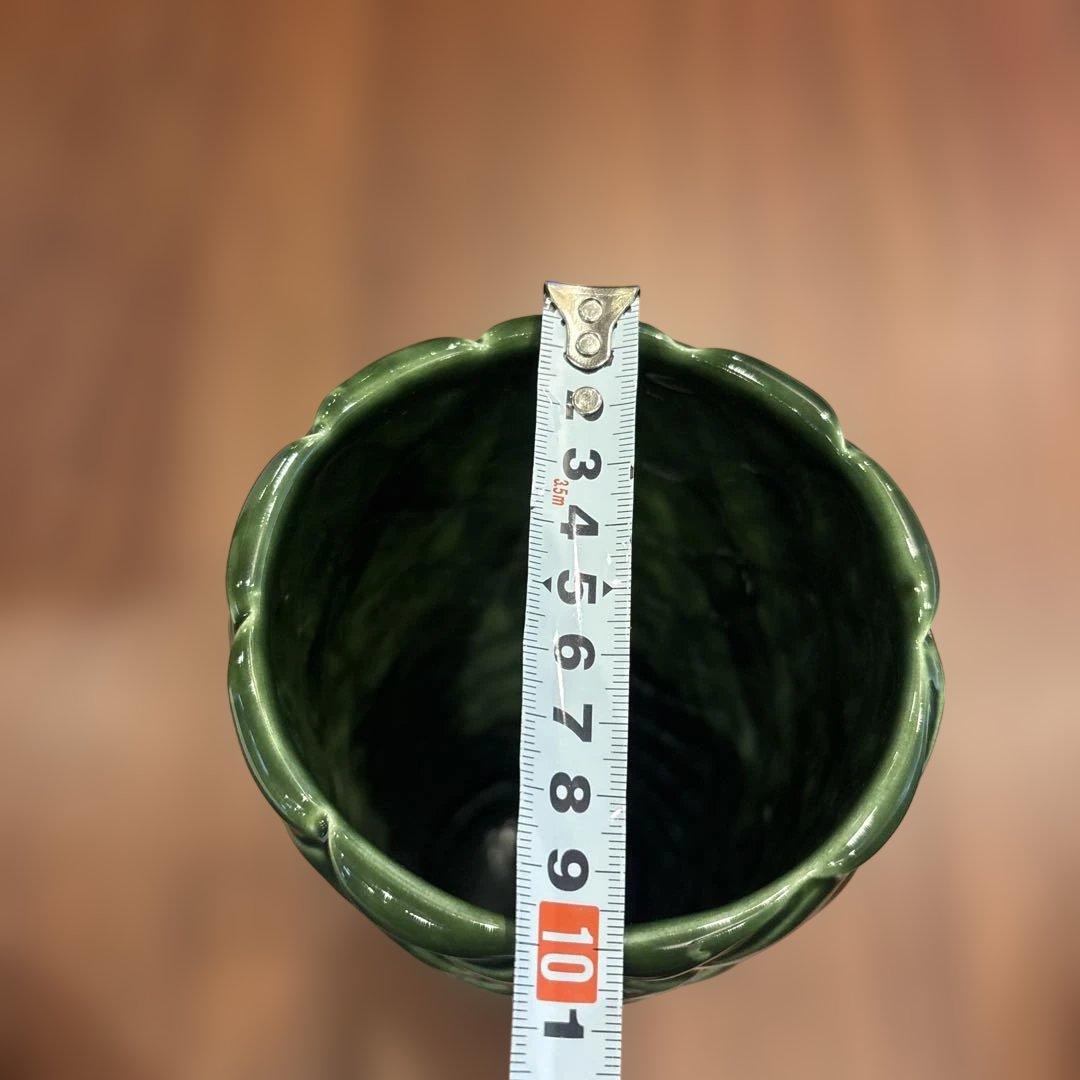 【非売品】Bottega Veneta グリーン　陶器　花瓶　フラワーベース