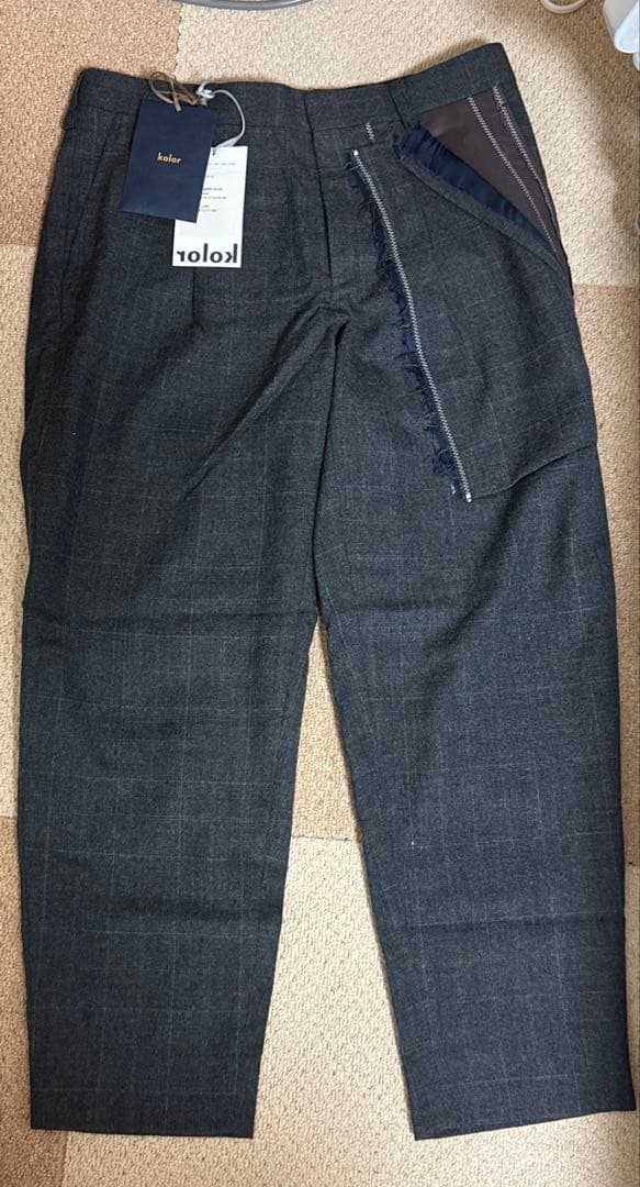 kolor 2022AW テーパード　ウール　トラウザーズ