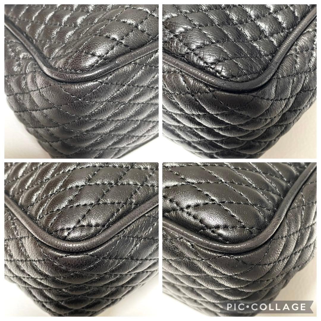 BALLY チェーンショルダーバッグ キルティング ターンロック レザー 黒