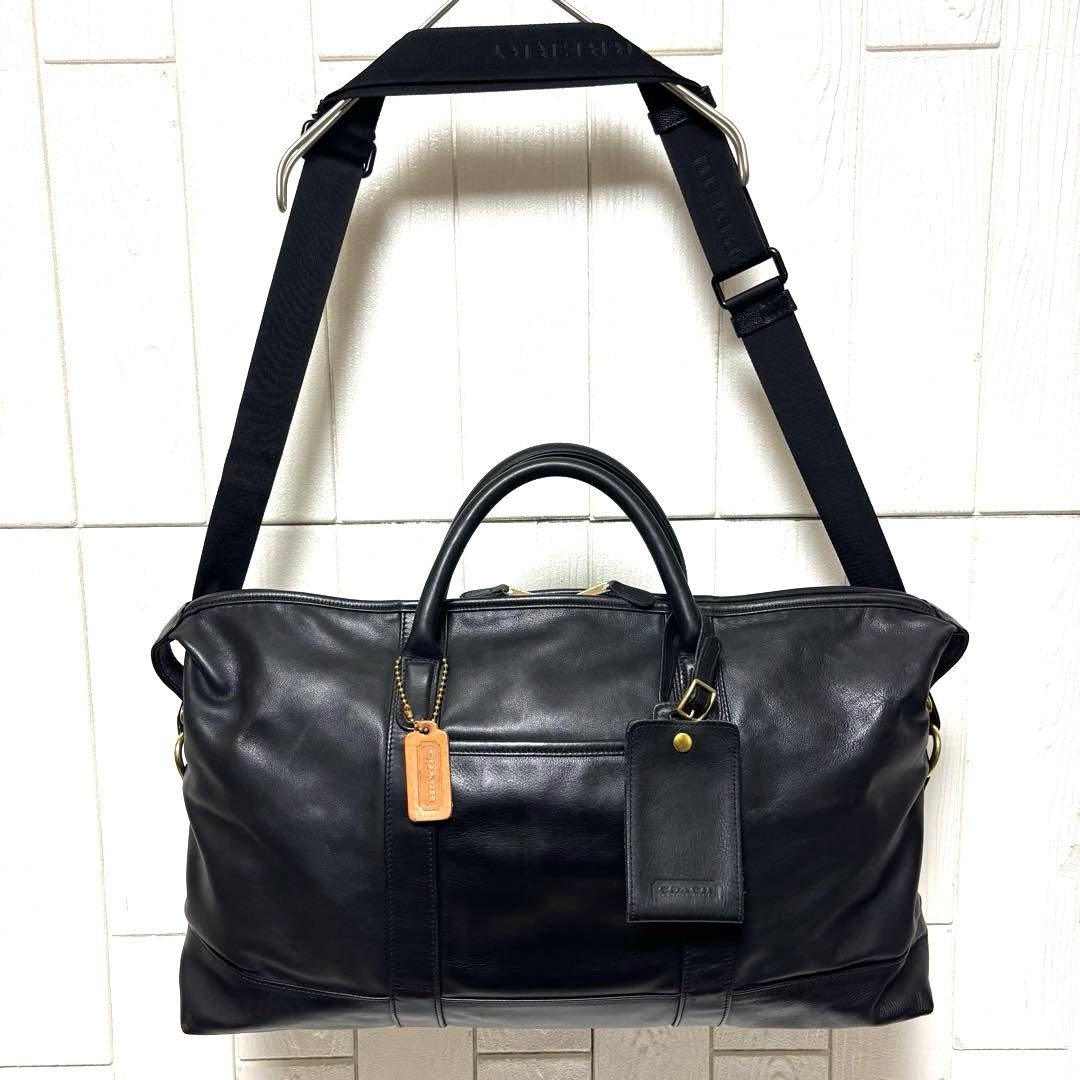美品 80s OLD COACH USA製 ボストンバッグ ドラムバッグ レザー
