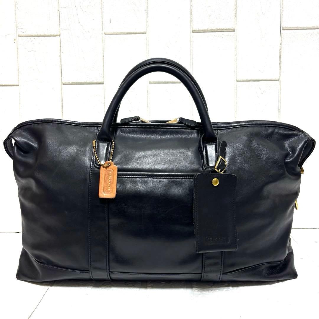 美品 80s OLD COACH USA製 ボストンバッグ ドラムバッグ レザー