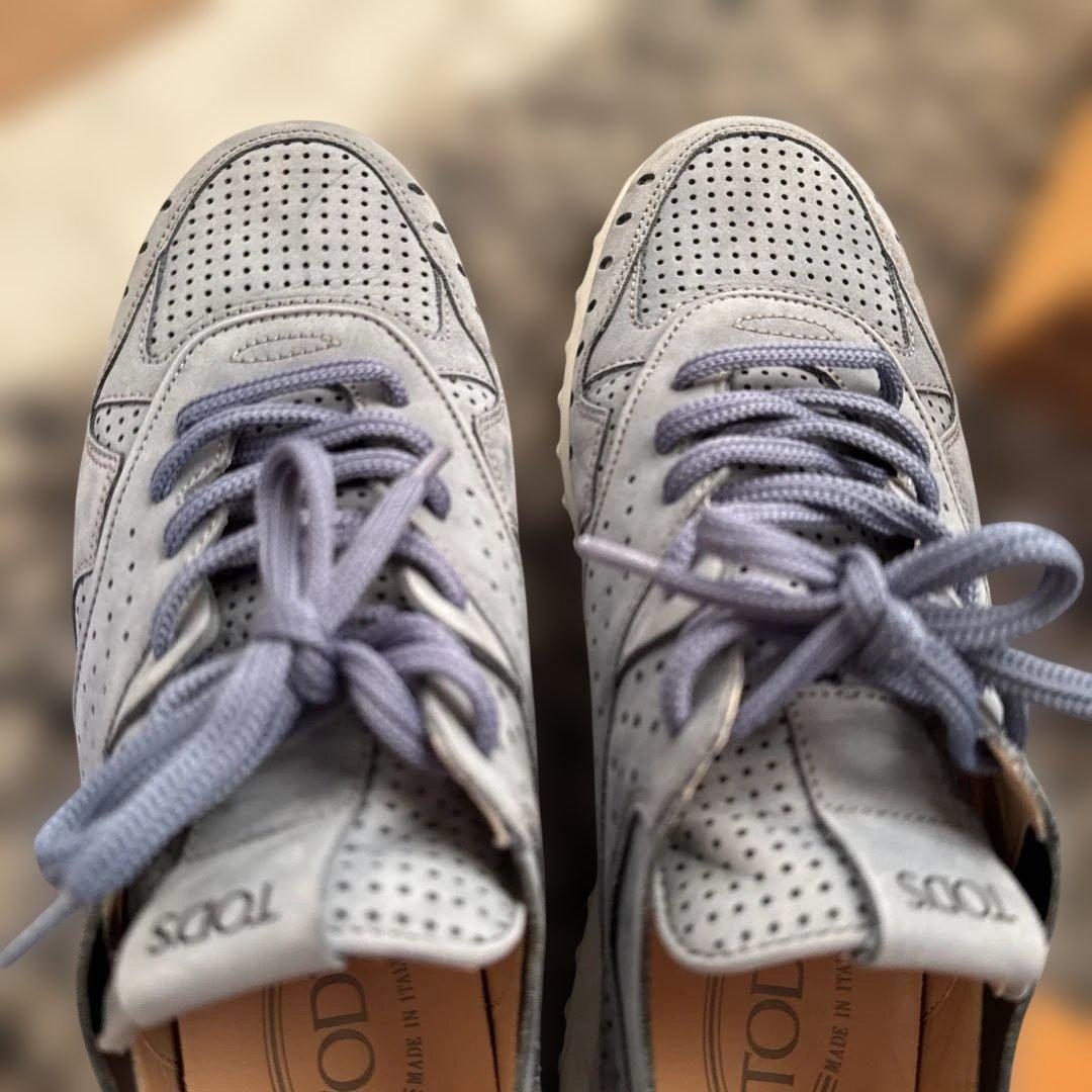 TOD'S トッズ　ブルーグレー スニーカー 24.5センチ