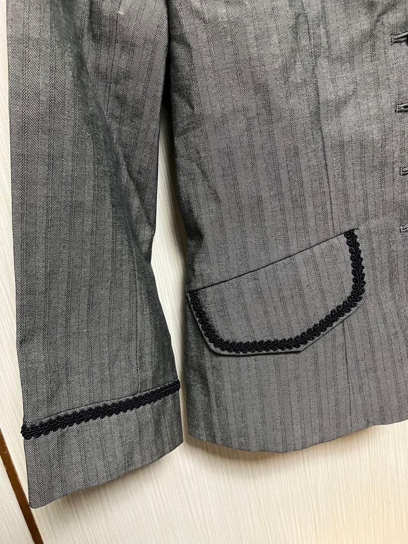 m*r様 BLACKPEACE NOW背中リボンテーラードジャケットブレードグレ