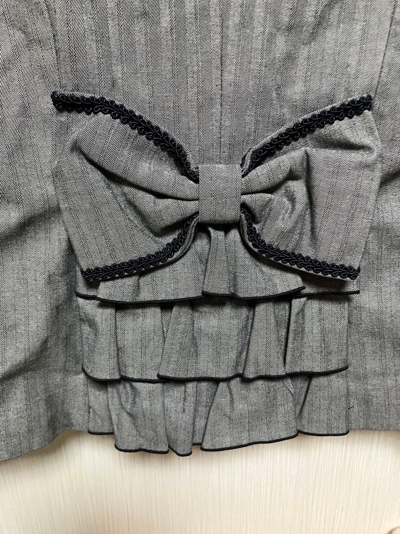 m*r様 BLACKPEACE NOW背中リボンテーラードジャケットブレードグレ