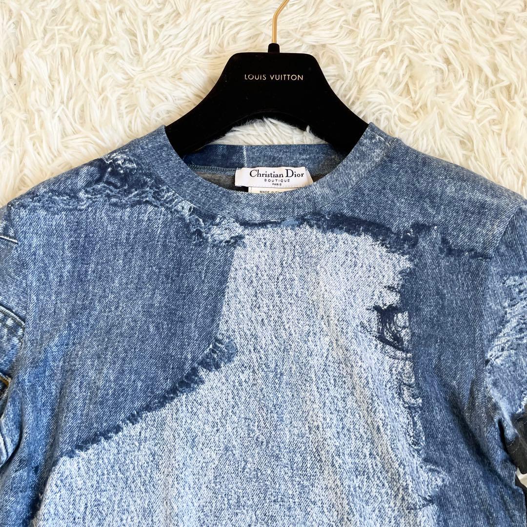 新品未使用　クリスチャンディオール　ガリアーノ　Tシャツ　デニム　Lサイズ　青