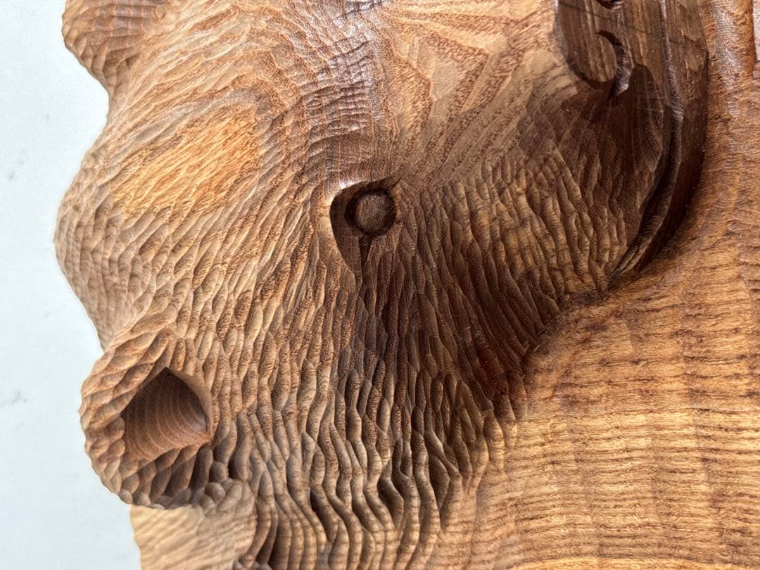 た*い様 木彫り 熊 ガラス目 民芸品 工芸品 伝統工芸 アイヌ 八雲 レリーフ