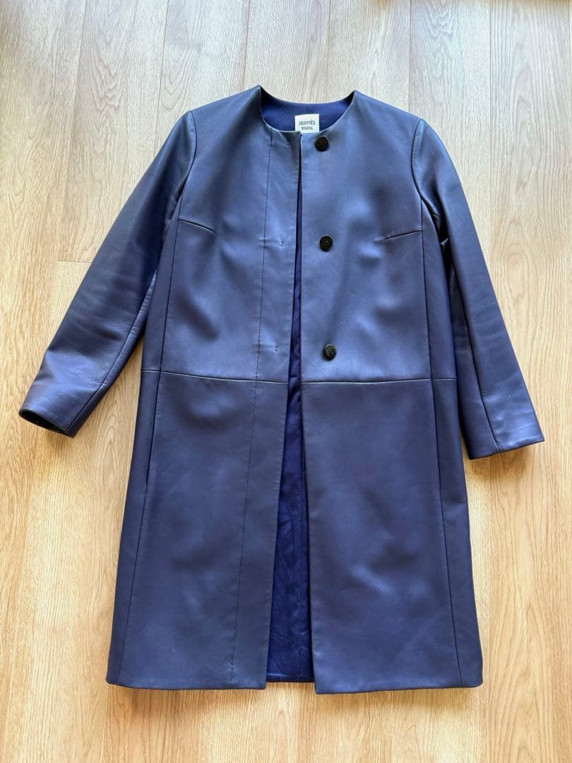 最高級 ラム レザー コート 36 数回使用 Hermès エルメス