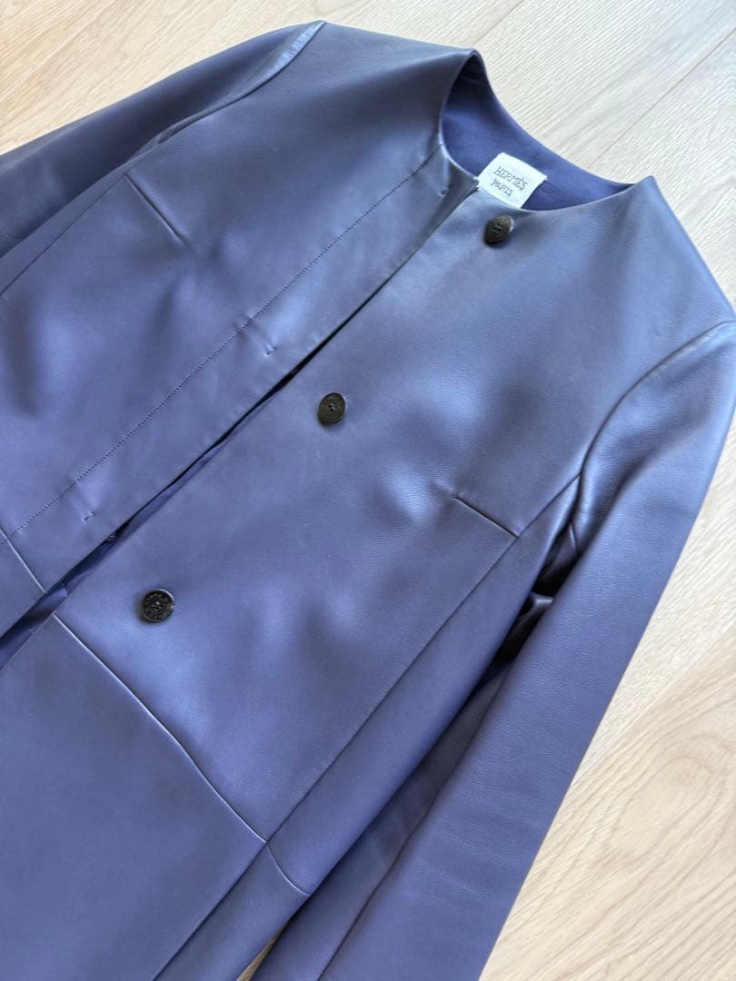 最高級 ラム レザー コート 36 数回使用 Hermès エルメス