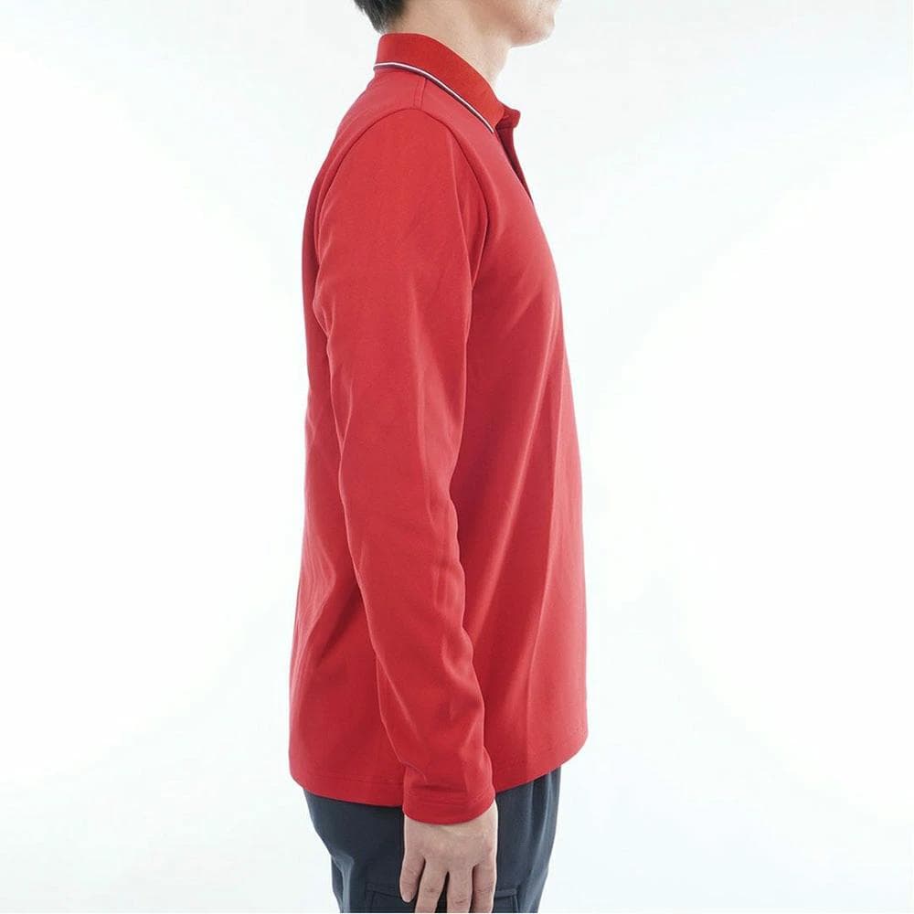 トミーヒルフィガー 長袖ジップアップポロシャツ【L寸】レッド　 thma580