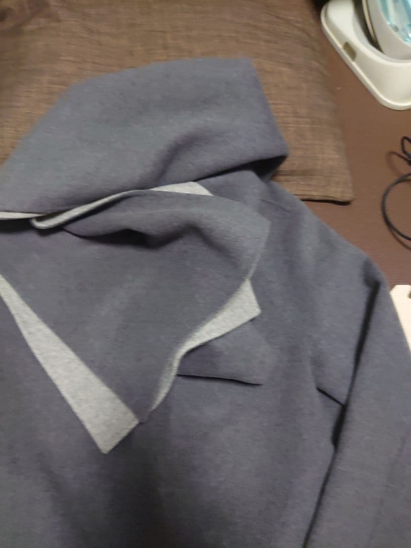 【クリーニング済】Theory セオリー ノーカラーコート 共布スカーフ付属