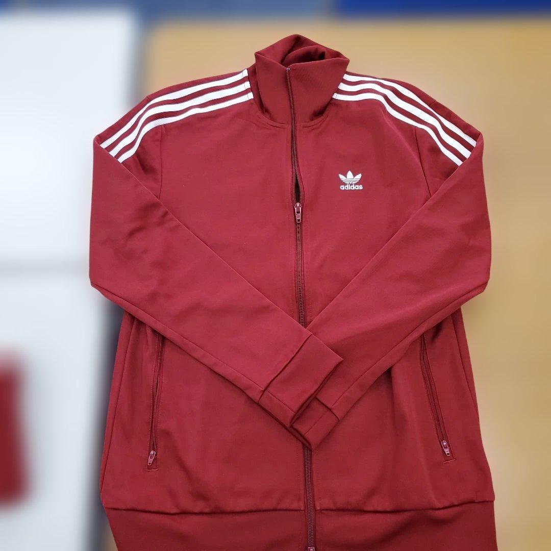 adidas レッド ジャージ上下セット Lサイズ