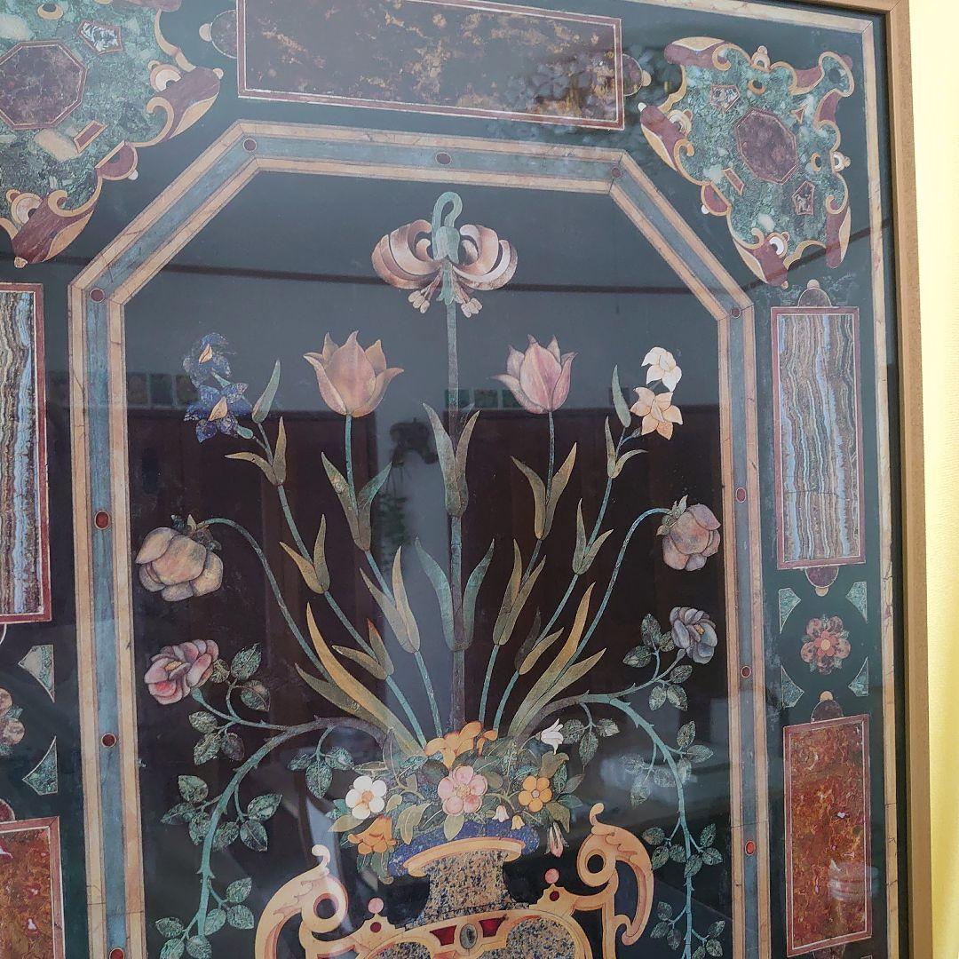 【美品】ITALY　輸入　絵画　高級印刷画　　特大額装　大理石アート