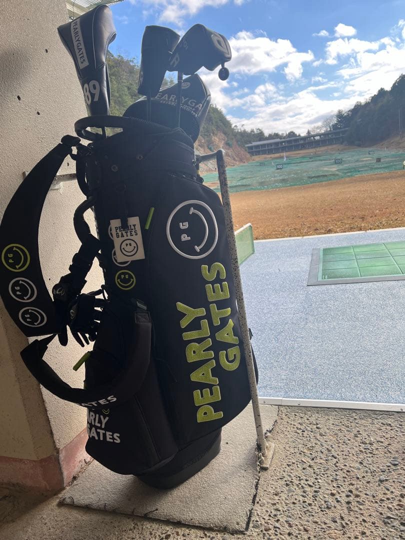 PEARLY GATES キャディバッグ スタンド付き ブラック/グリーン