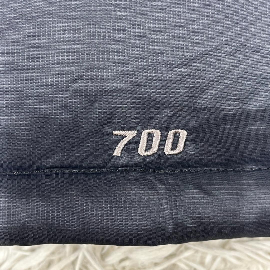 ノースフェイス 700フィル ダウンベスト ブラック×グレー メンズXL