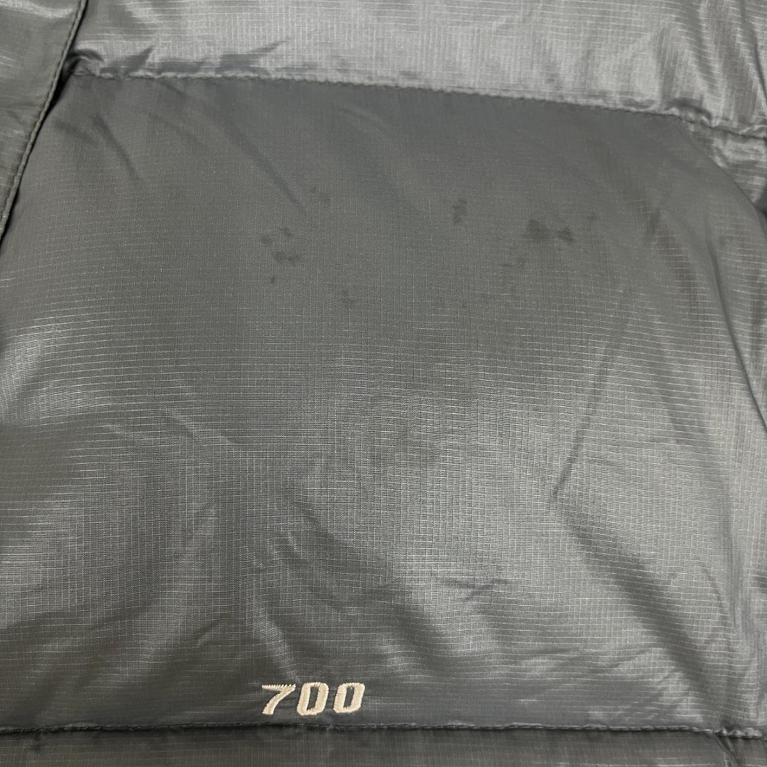 ノースフェイス 700フィル ダウンベスト ブラック×グレー メンズXL
