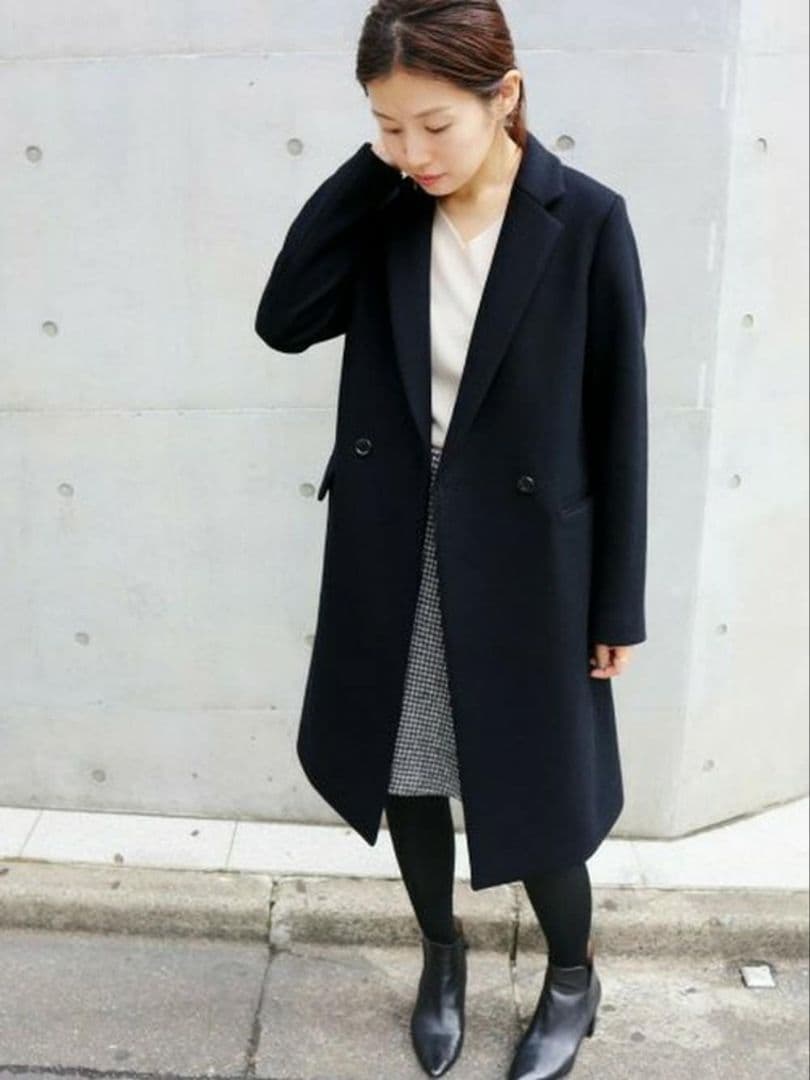 IENA イエナ ハミルトンウールチェスターコート ダブル ブラック 36