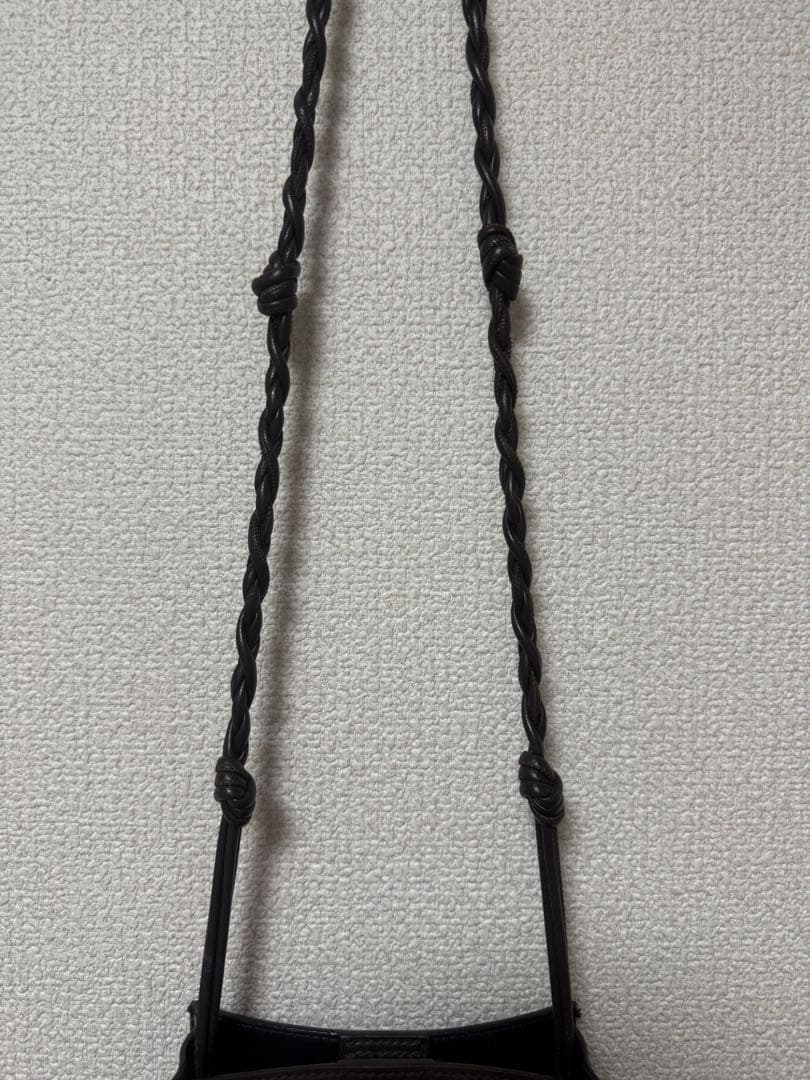 JIL SANDER ブラウンレザーショルダーバッグ