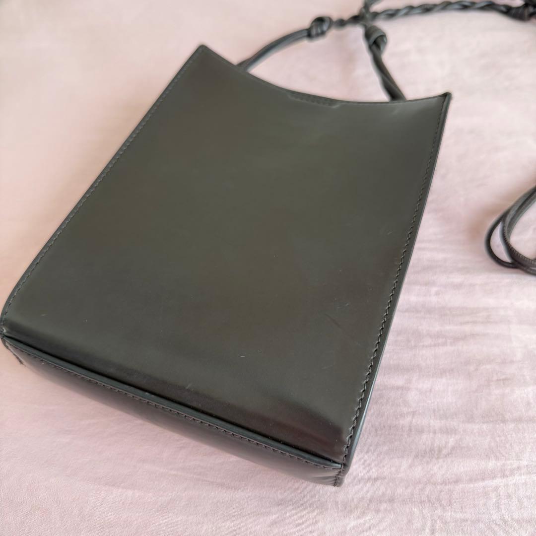 JIL SANDER ブラウンレザーショルダーバッグ