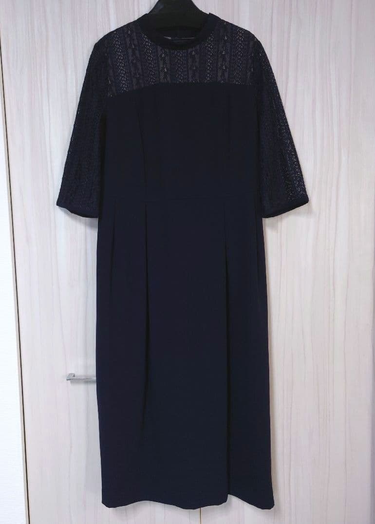 美品　大きいサイズ　23区　フラワーストライプワンピース