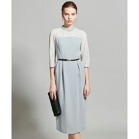 美品　大きいサイズ　23区　フラワーストライプワンピース