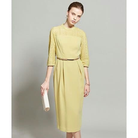 美品　大きいサイズ　23区　フラワーストライプワンピース