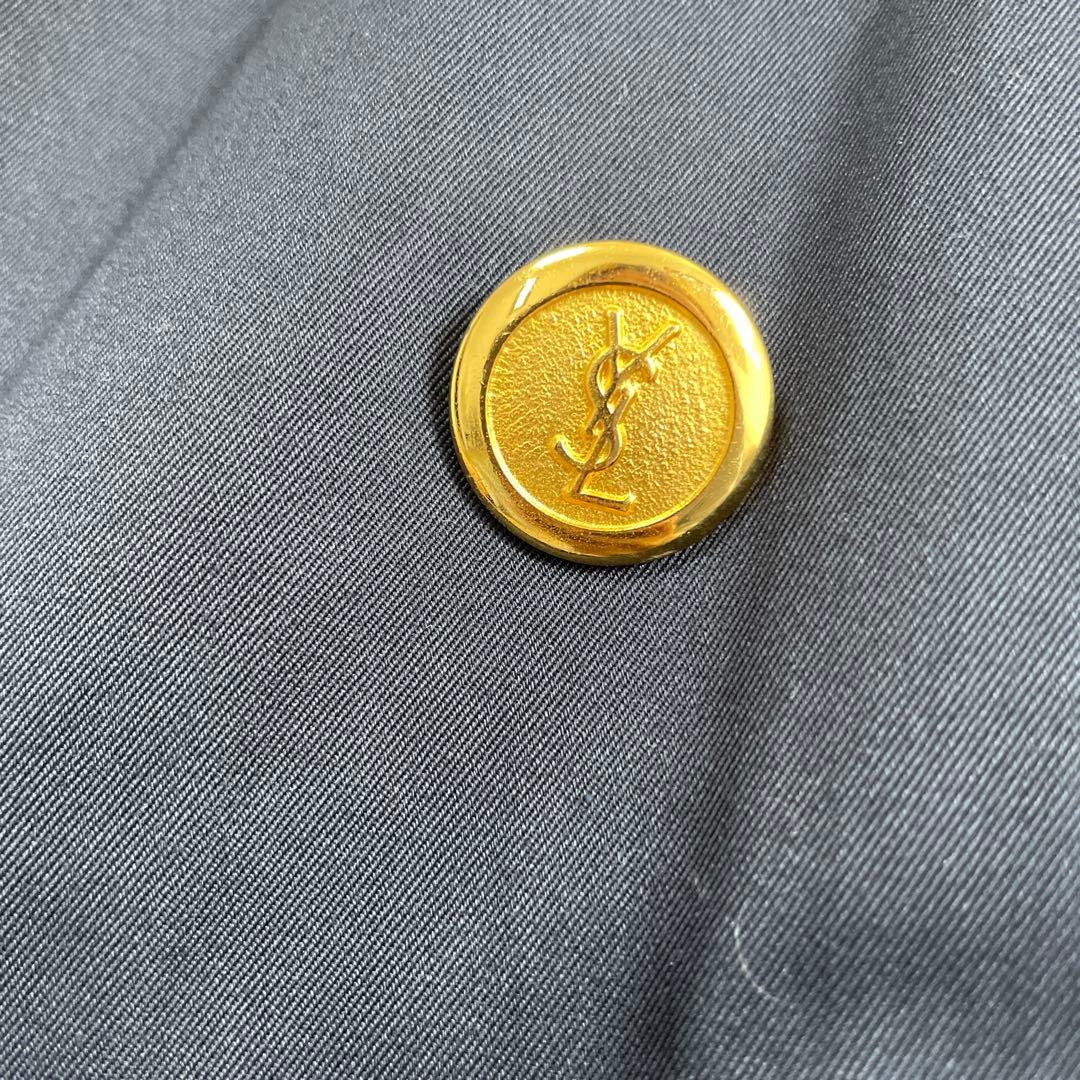 Yves Saint Laurent 金ボタン トレンチコート M ネイビー