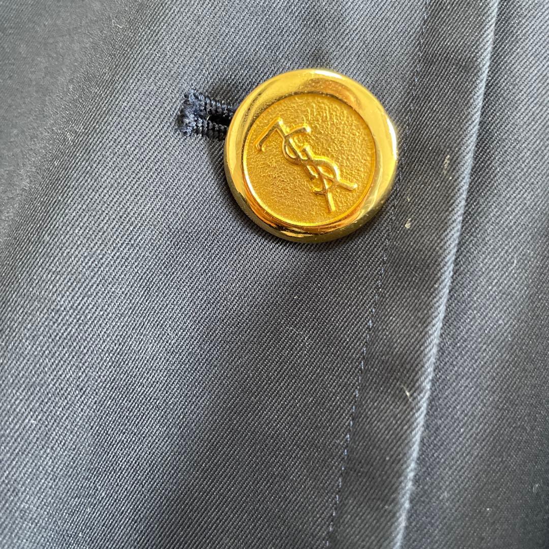 Yves Saint Laurent 金ボタン トレンチコート M ネイビー