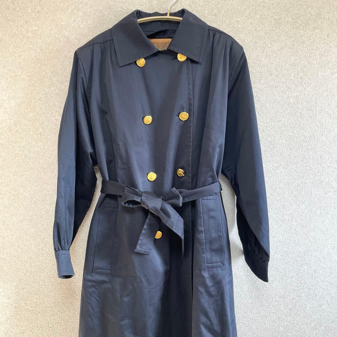 Yves Saint Laurent 金ボタン トレンチコート M ネイビー