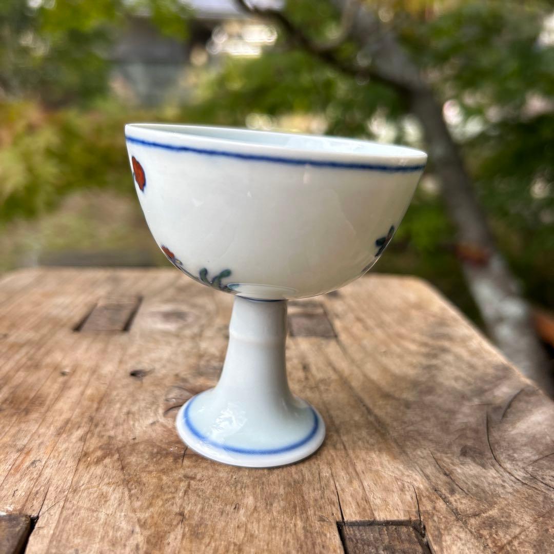 中国美術　大明萬暦年製　花飾湯冷まし ＆大明成化年製 台付盃 杯 2点