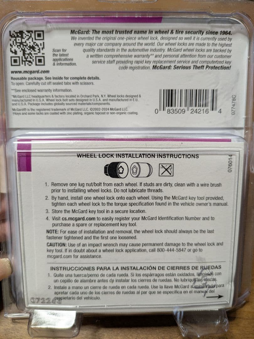 McGard Wheel Locks 24216 M14x1.5 ロックナット