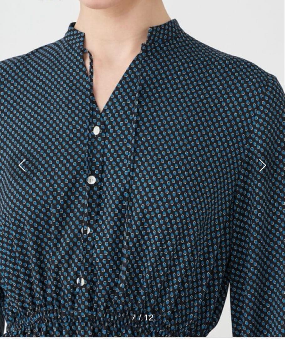 トゥモローランド ジオメトリックスクエアプリント ウエストシャーリングワンピース