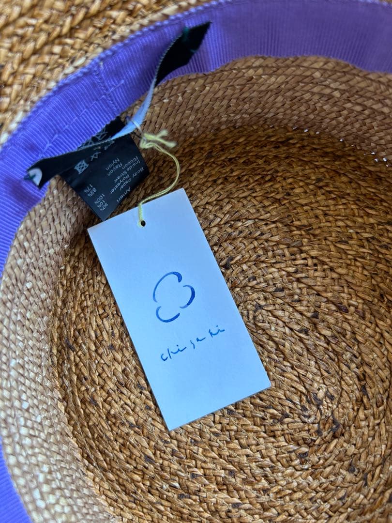 chisaki ブラウン 麦わら帽子 ストロー素材