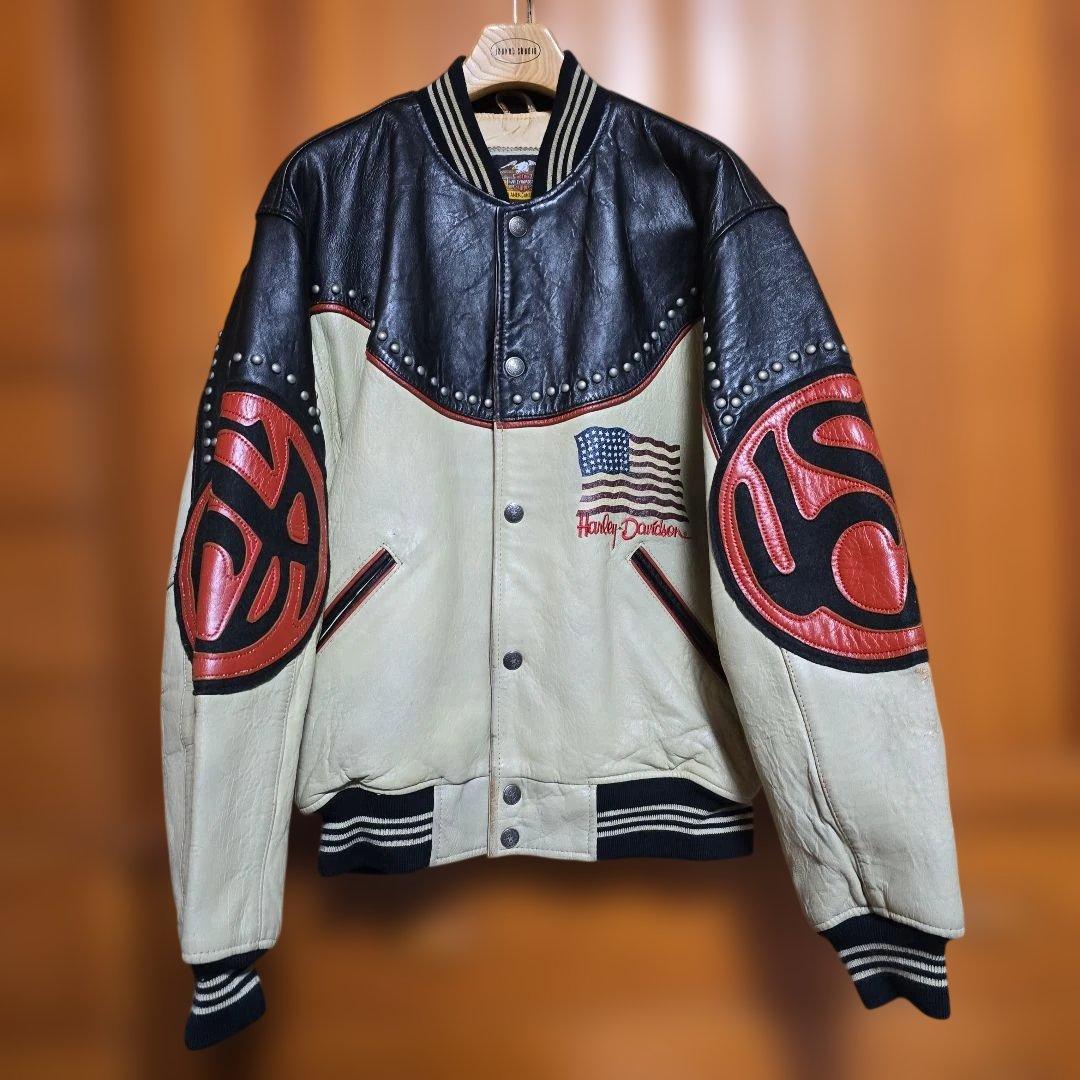 ら*き様 【Harley Davidson レザースタジャン スタッズ 】羊革