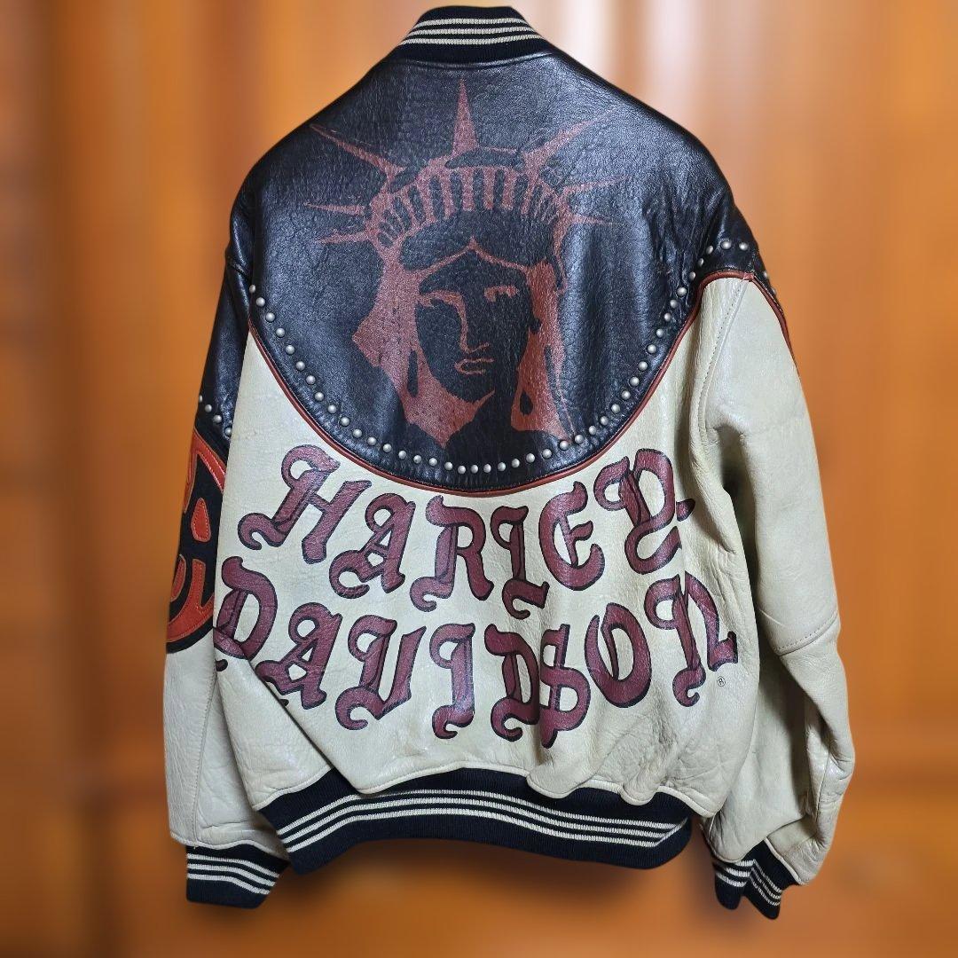 ら*き様 【Harley Davidson レザースタジャン スタッズ 】羊革