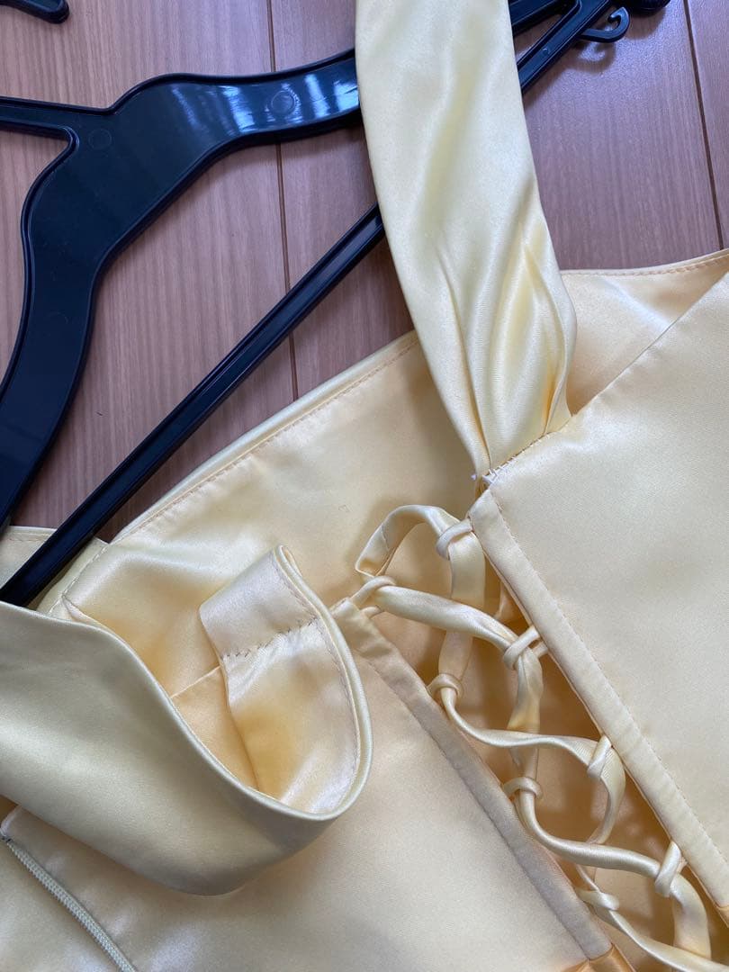 ANNABELL イエロー フラワー　ロングドレス