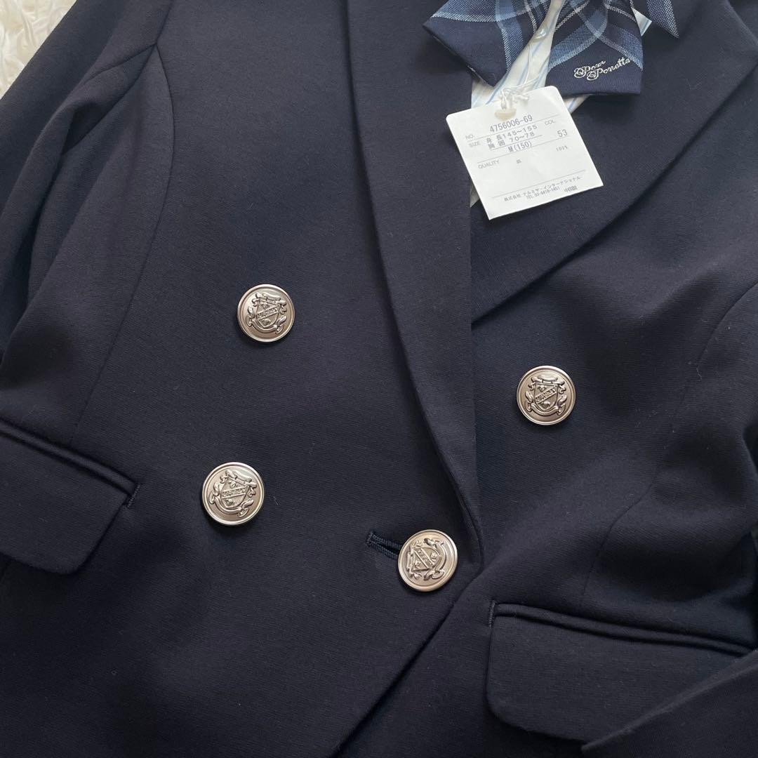 新品付き✨ポンポネット フォーマル セットアップ 160 制服 お受験 水色
