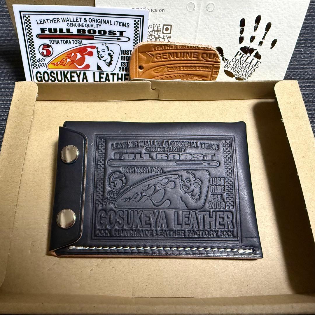 五助屋レザー　マルチケースミニウォレット　ブッテーロ　モンロー　茶色