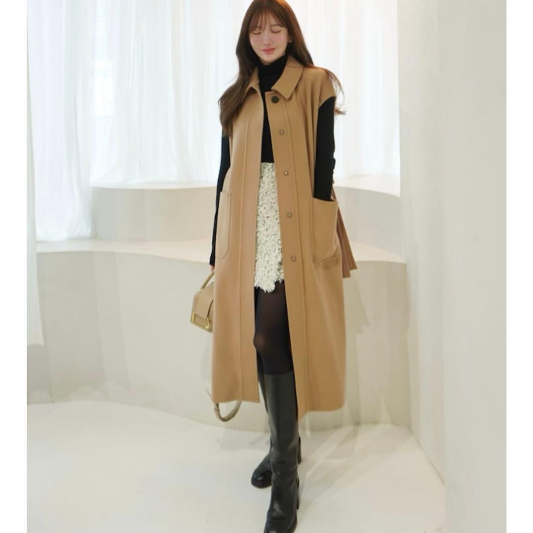 【heyon】rever gilet coat \"Cécile\" / camel