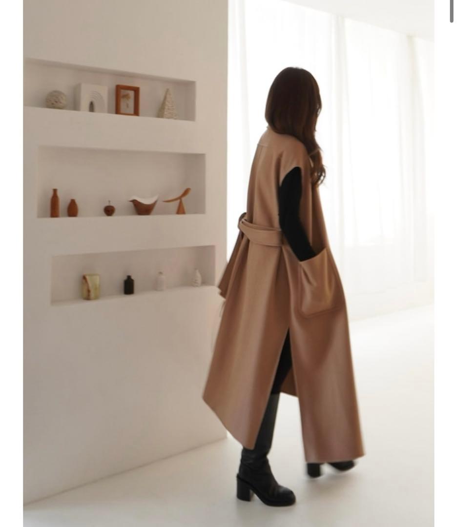 【heyon】rever gilet coat \"Cécile\" / camel