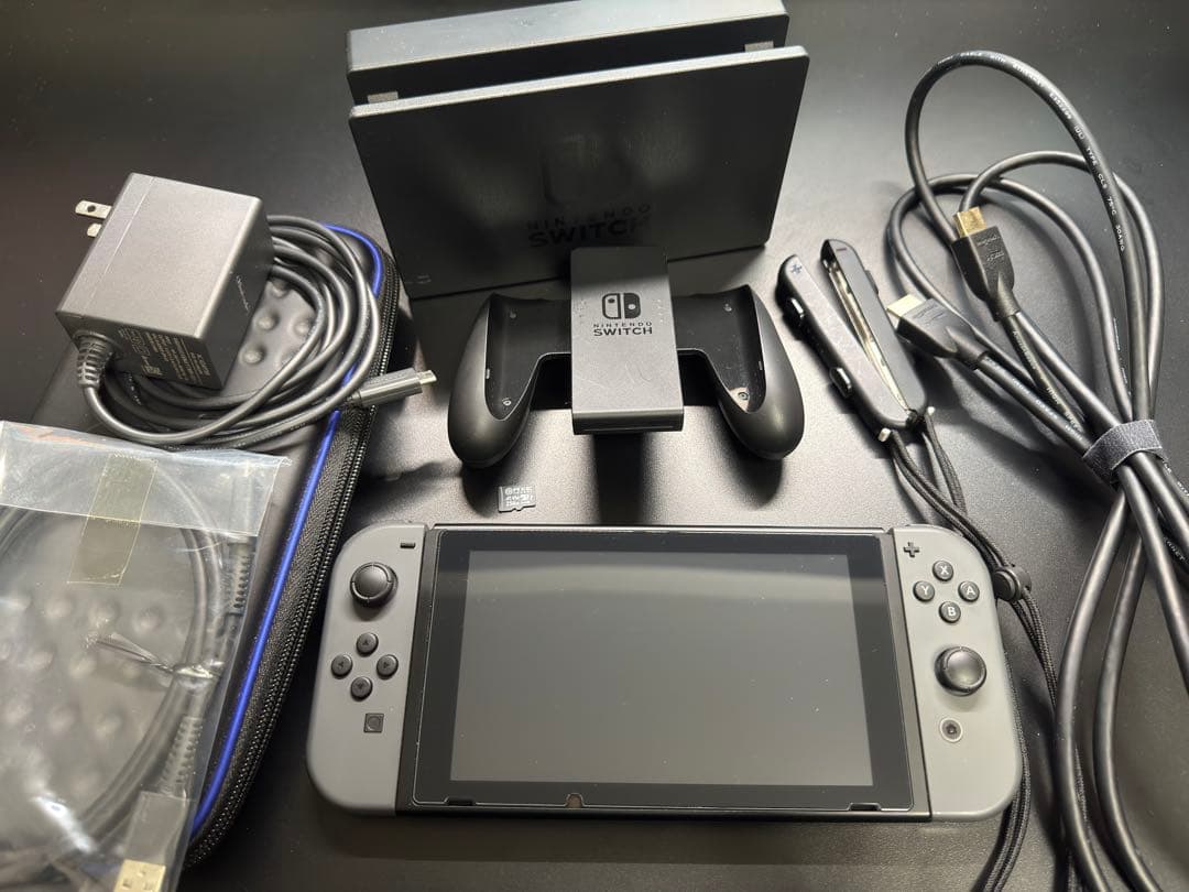 Nintendo Switch 本体 グレー microSD256GB ポーチ付