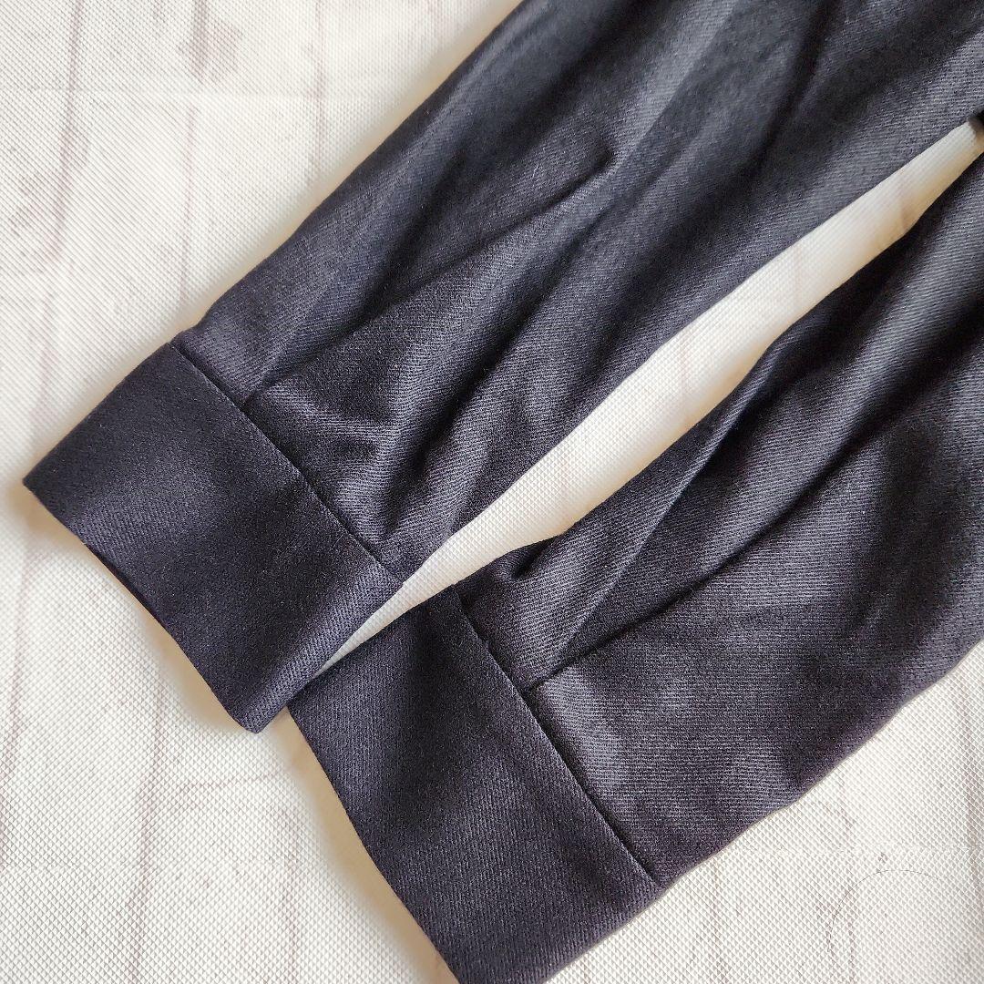 アンタイトル　ウール混キーネックワンピース　スリットネック　XL　2L　濃紺