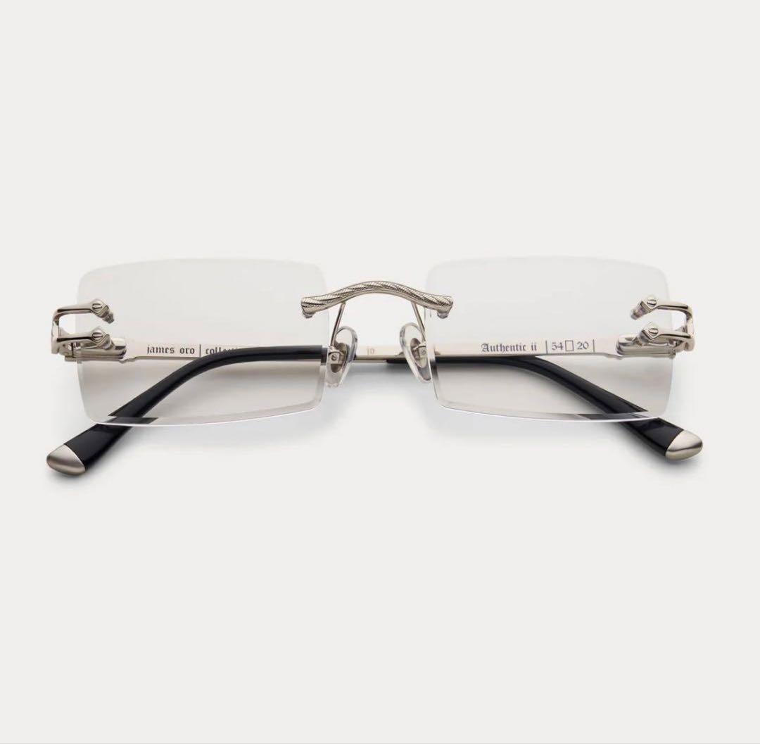 james oro リムレス メガネ サングラス シルバークリア 完売 希少
